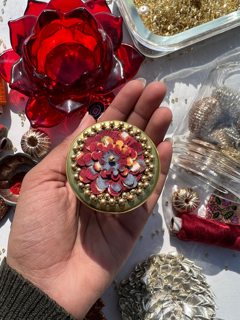 Bling Too Much Vermillion Congruous Divine Pichwai Mini Jar