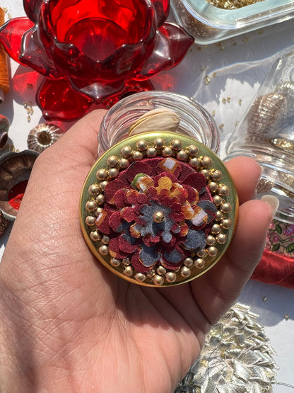 Bling Too Much Vermillion Congruous Divine Pichwai Mini Jar