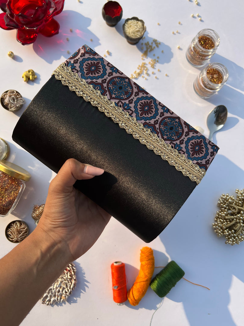 Seven Heaven Micro Beaded Solid Silk Clutch