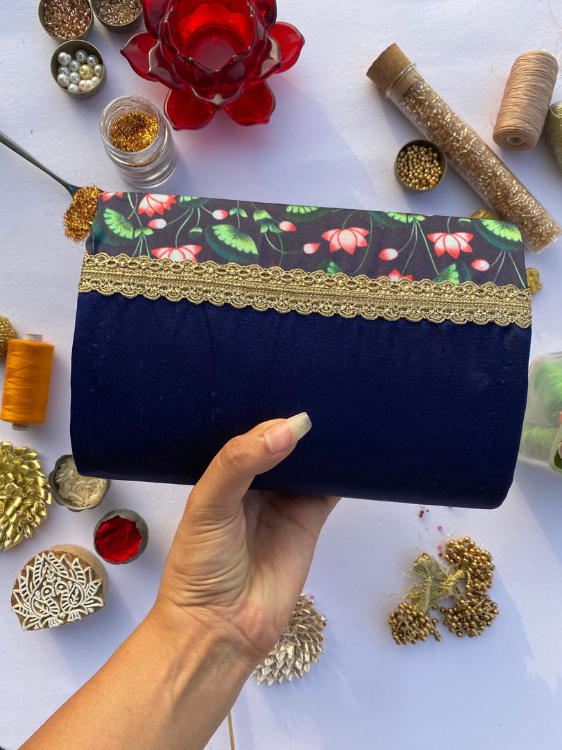 Seven Heaven Micro Beaded Solid Silk Clutch