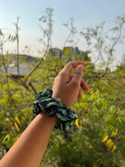 Turkish Hues Intense Ajrakh Scrunchie