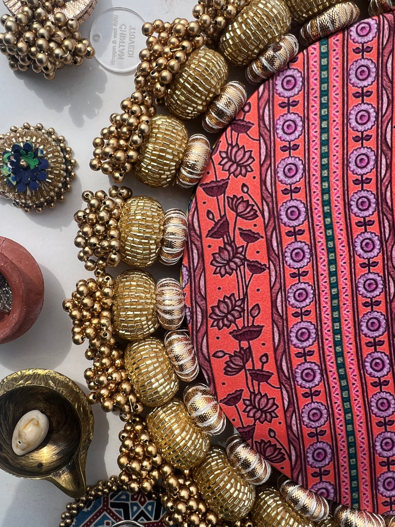 Mini Ganesh Pallet: Flare Mor Bani Thangat Kare + Vermillion Congruous Divine Pichwai