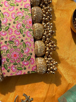 Load image into Gallery viewer, Mini Bling Masakali Rangoli: OG Inflorescence Divine Pichwai + Bottle Green Navratna Patola
