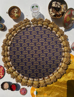 Load image into Gallery viewer, Ganesh Motif Pallet + Hanging: Kamal Bandhej &amp; Maroon Navratna Patola
