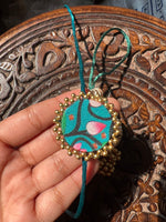 Load image into Gallery viewer, Teal Divine Pichwai Rakhi Combo: I