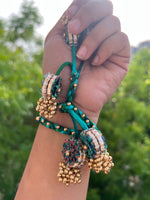 Load image into Gallery viewer, Emerald Embellished Braid: Bhabhi Rakhi