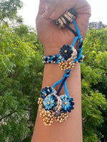 Load image into Gallery viewer, Azure Embellished Braid: Bhabhi Rakhi