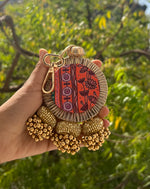 Load image into Gallery viewer, Classic Lumba Ganesh: Solid Maroon + Vermillion Congruous Divine Pichwai

