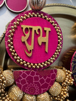 Load image into Gallery viewer, Rosie Rani + Kamal Bandhej Arc Embellished Shubh Labh Tassels
