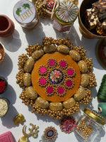 Load image into Gallery viewer, Mandala DIVA DIYA Pallet: Solid Mustard +Lemon Yellow Congruous Divine Pichwai