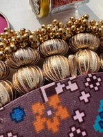 Load image into Gallery viewer, Beauty on Duty Rangoli Large: Hazelnut Brown + Purple Navratna Patola
