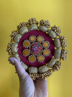 Load image into Gallery viewer, Mandala DIVA DIYA Pallet: Solid Maroon + Vermillion Congruous Divine Pichwai