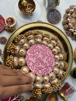 Load image into Gallery viewer, Beauty on Duty Pallet: Ambadaal Bandhej + Chocolate Brown Navratna Patola
