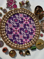 Load image into Gallery viewer, Beauty on Duty Rangoli Large: Hazelnut Brown + Purple Navratna Patola