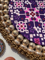 Load image into Gallery viewer, Beauty on Duty Rangoli Large: Hazelnut Brown + Purple Navratna Patola
