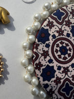 Load image into Gallery viewer, Pearl Beaded Pallet: Royal Jaal Intense Ajrakh