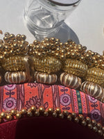 Load image into Gallery viewer, Ganesh Motif Pallet + Hanging: Vermillion Congruous Divine Pichwai &amp; Quill Mor Bani Thangat Kare
