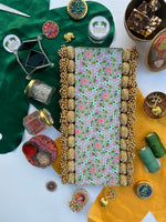 Load image into Gallery viewer, Extra Large Bling Masakali Rangoli: Solid Pistachio + Pastel Pistachio Inflorescence Divine Pichwai