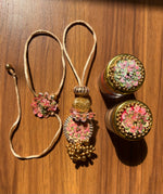 Load image into Gallery viewer, Pastel Pistachio &amp; OG Inflorescence Divine Pichwai Rakhi Combo : III