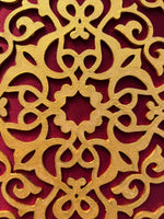 Load image into Gallery viewer, Taj Rangoli: Solid Maroon + Golden Yellow Navratna Patola
