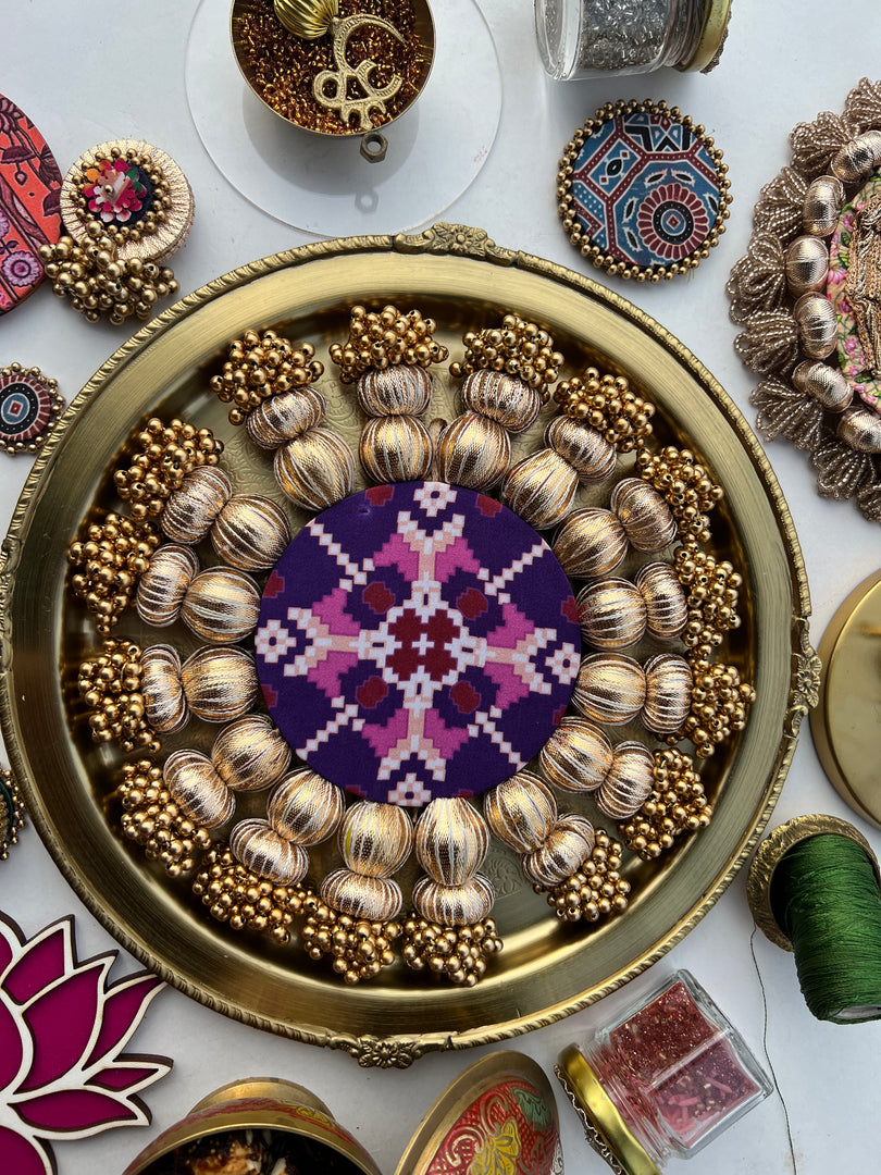 Beauty on Duty Pallet: Purple Navratna Patola + Octagonal Ornamentation Intense Ajrakh