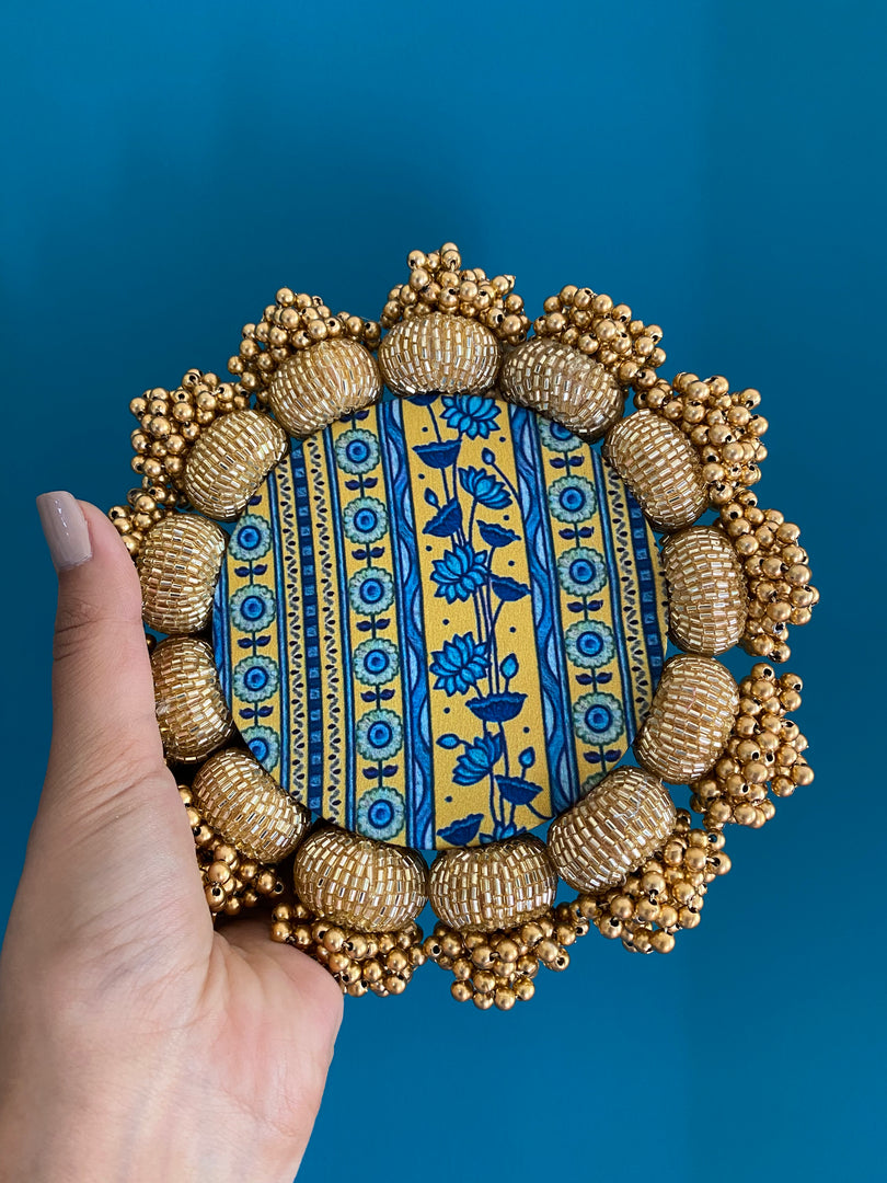 Mandala DIVA DIYA Pallet: Solid Mustard +Lemon Yellow Congruous Divine Pichwai