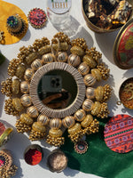 Load image into Gallery viewer, Teardrop Pallet: Mirror+ Pastel Pistachio Inflorescence Divine Pichwai
