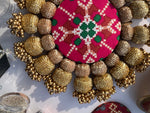 Load image into Gallery viewer, Spherical Chaandbali Pastel Pistachio Inflorescence Divine Pichwai and Pink Navratna Patola Diya Pallet
