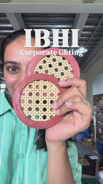 Vanshree Coasters – Rattan & MDF Set of 2 | IBHI