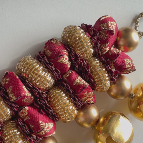 IBHI Double Petite Gajra Toran for festive Indian home decor