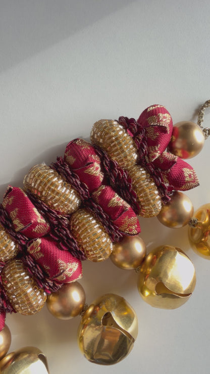 IBHI Double Petite Gajra Toran for festive Indian home decor