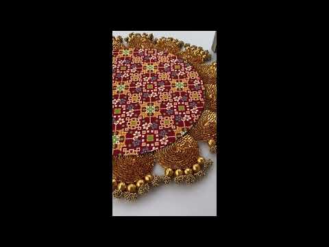 The Maroon Navratna Gota Scallop Rangoli - IBHI