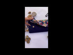 Load and play video in Gallery viewer, Navy Blue Navratna Patola X Solid Silk Encase Clutch