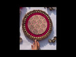 Load and play video in Gallery viewer, Two Way Inflorescence Divine Pichwai &amp; Green Navratna Patola Copper Beaded Rangoli
