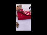 Load and play video in Gallery viewer, Pink Navratna Patola X Solid Silk Encase Clutch