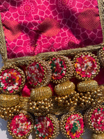 Load image into Gallery viewer, LUMBA KHES: Rosie Rani Surajmukhi Bandhej + Solid Pink