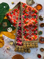Load image into Gallery viewer, KHES: Pink Navratna Patola + Orange Navratna Patola
