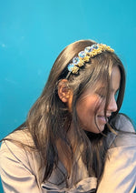 Load image into Gallery viewer, Enchanted Blue Colloquial Divine Pichwai Mini Lumba Hair band