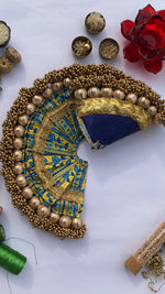 Load image into Gallery viewer, Copper beaded poshak for pichwai