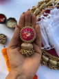 Enchanted Pink Navratna Patola Beaded Brooch