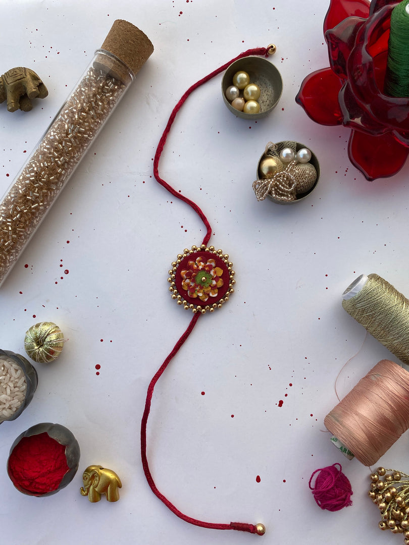 Maroon Enchanted Prakash Rakhi - IBHI
