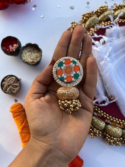 Assorted Mix of Patola Emblem Brooches