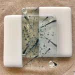 Load image into Gallery viewer, Even-steven Splash &amp; Solid Milk White Fused-Glass Coasters