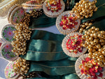 Load image into Gallery viewer, Beaded Bunch Asopalav Tradition X Maroon &amp; Pastel Pistachio Inflorescence Lumba Toran: Two way (FLEXIBLE)