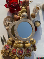 Load image into Gallery viewer, Sassy As Scorpio OG Inflorescence Divine Pichwai + Mirror Encased Wall Hanging- Set of two