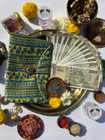 Load image into Gallery viewer, Lemon Yellow Congruous Divine Pichwai Shagun Envelope
