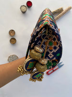 Load image into Gallery viewer, Blue Navratna Radiant Patola Clutch - IBHI

