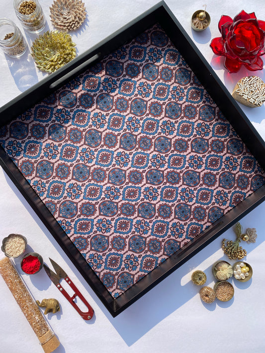 Upended Confluence Intense Ajrakh Square Multi-Purpose Tray