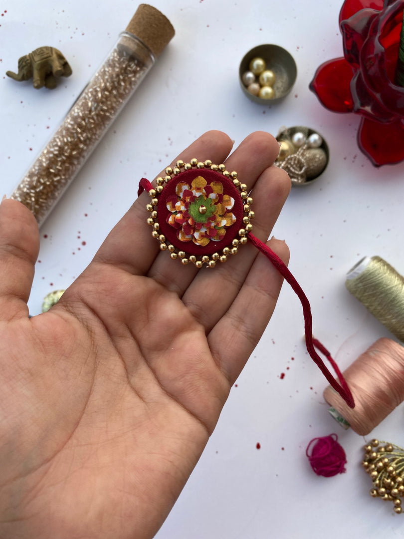 Maroon Enchanted Prakash Rakhi - IBHI