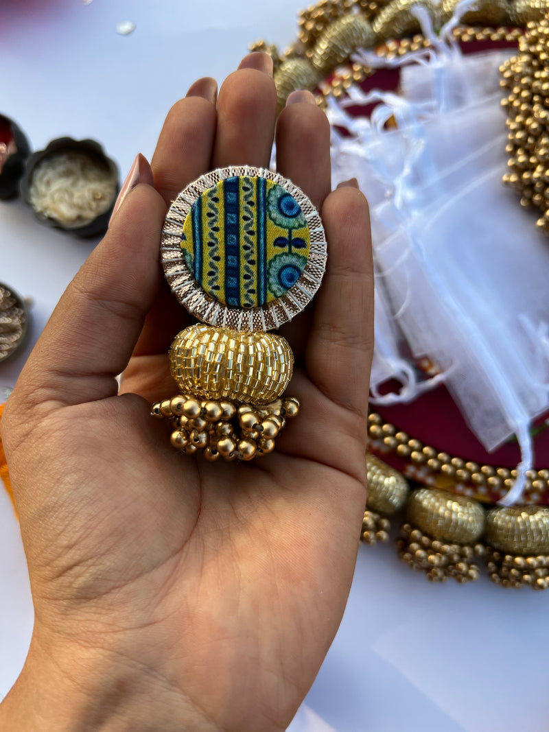 Yellow Congruous Divine Pichwai Signature Brooch